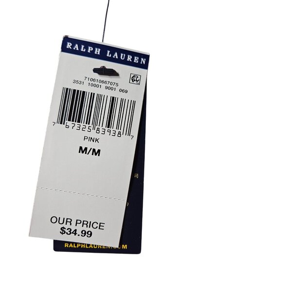 Polo Ralph Lauren Pink Crewneck T-Shirt With Embroidered Logo Mens Medium 100% C - Picture 5 of 7